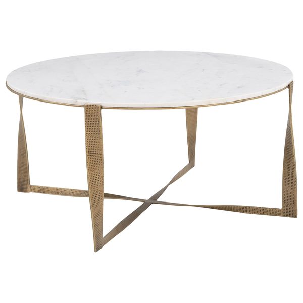 Table Simba basse, Blanc/Brass