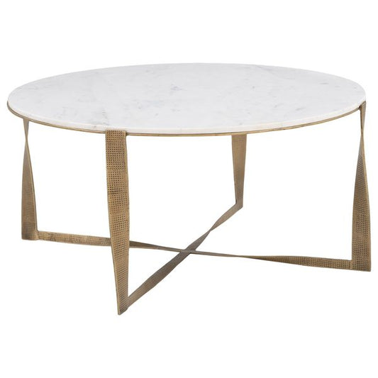 Table Simba basse, Blanc/Brass